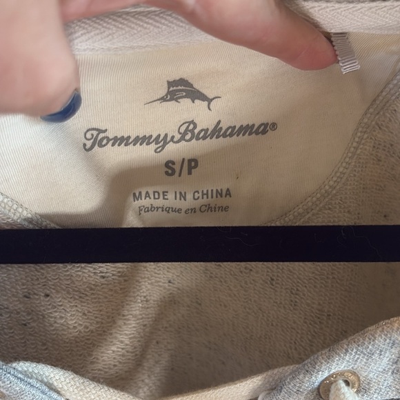 TOMMY BAHAMA Cotton Blend Sparkling Sands Lace Up Gray Tunic Top/ Size Small - Picture 2 of 11